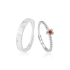 s999 sterling silver couple rings, a pair of Little Prince and rose design couple rings, a niche open ring accessory Item Picture